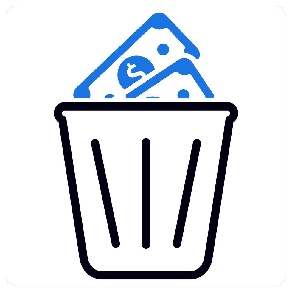 money waste in blue duo line vector