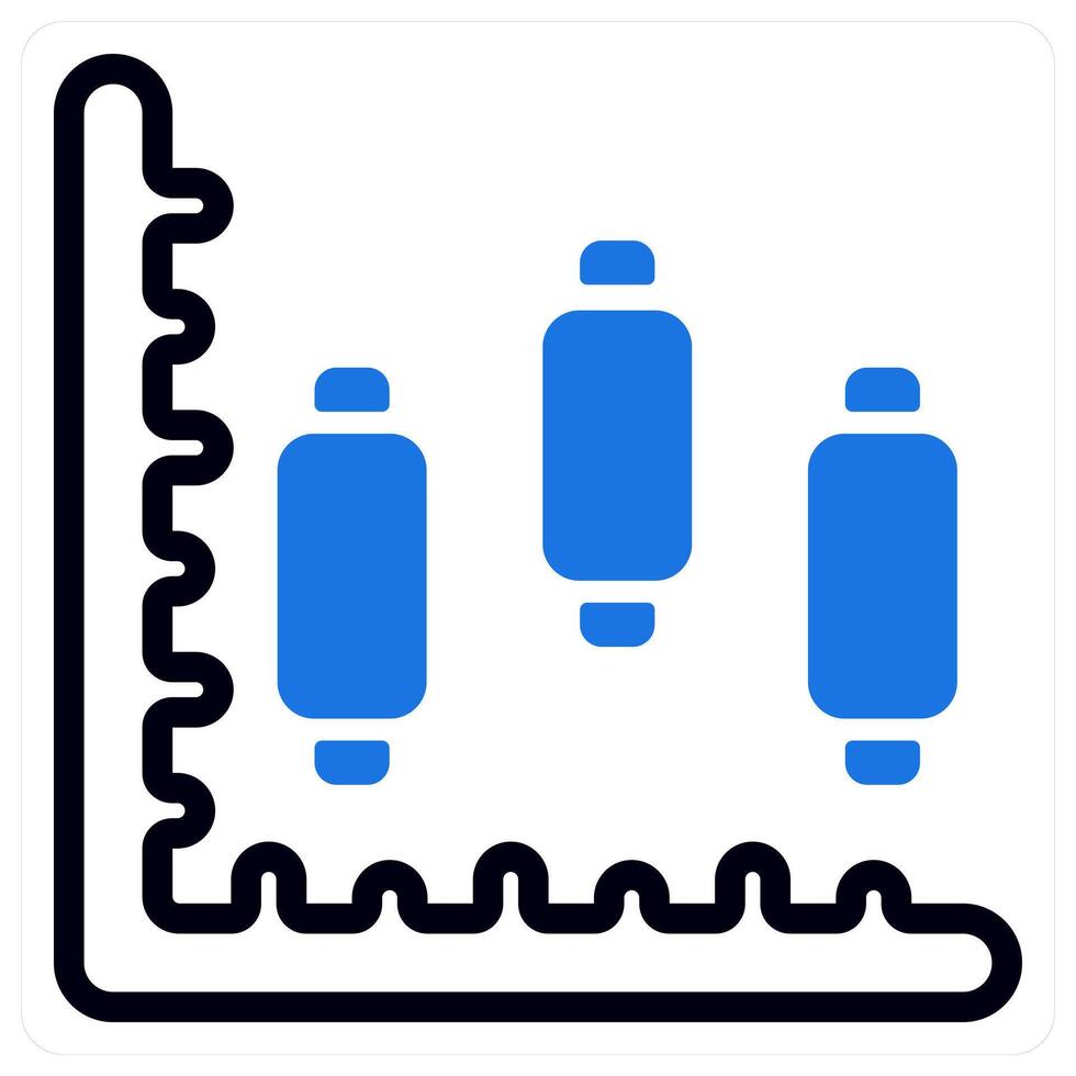stock market in blue duo line vector