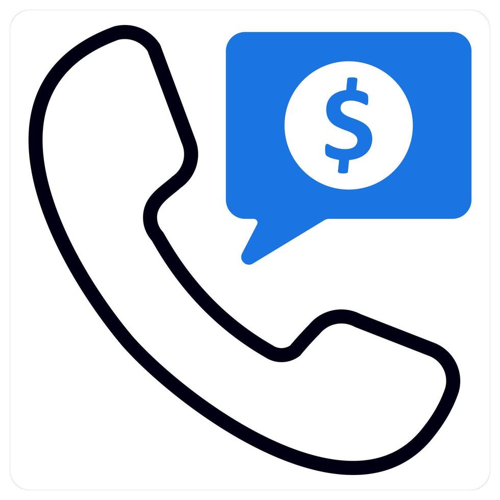 business call in blue duo line vector