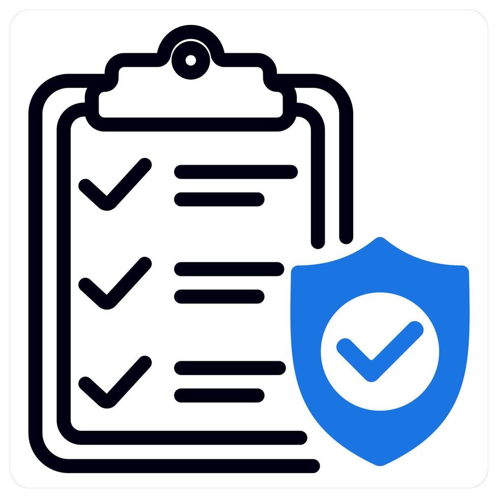 insurance policy in blue duo line vector
