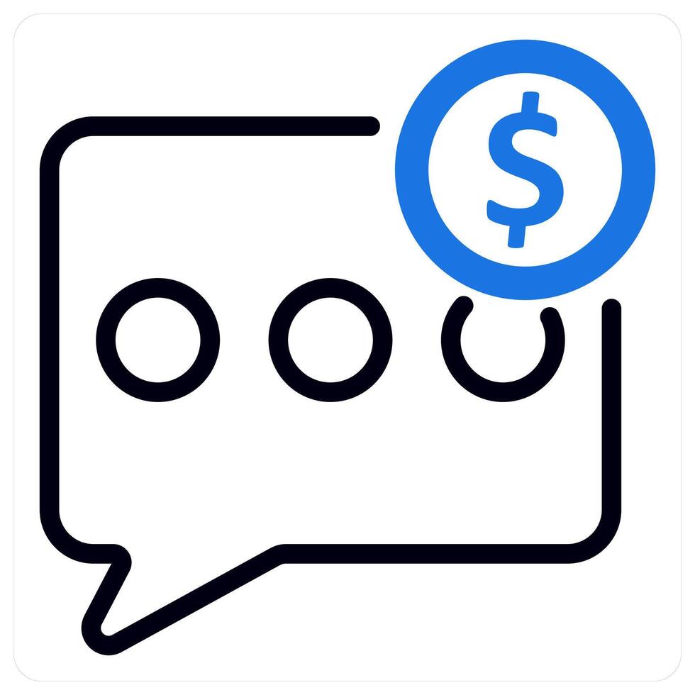 discuss budget in blue duo line vector
