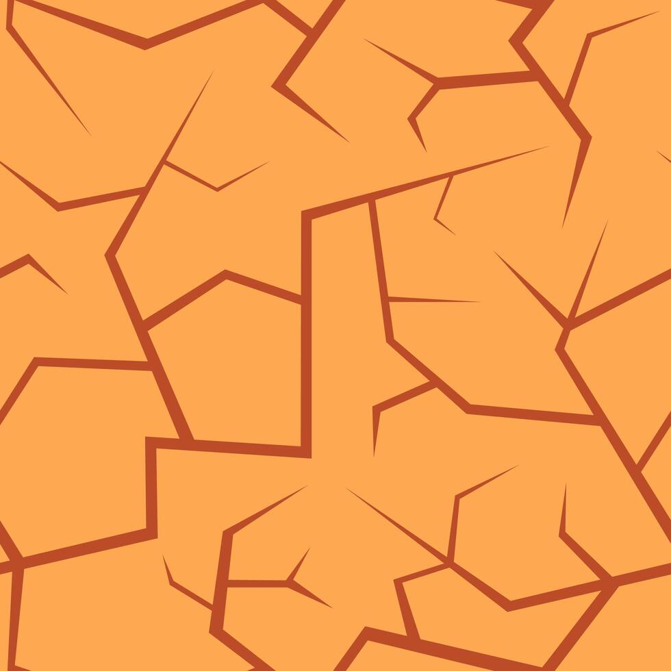 Seamless pattern showcasing cracked, dry desert ground texture, creating irregular shapes. Perfect for enhancing game level design or serving as a striking background element vector