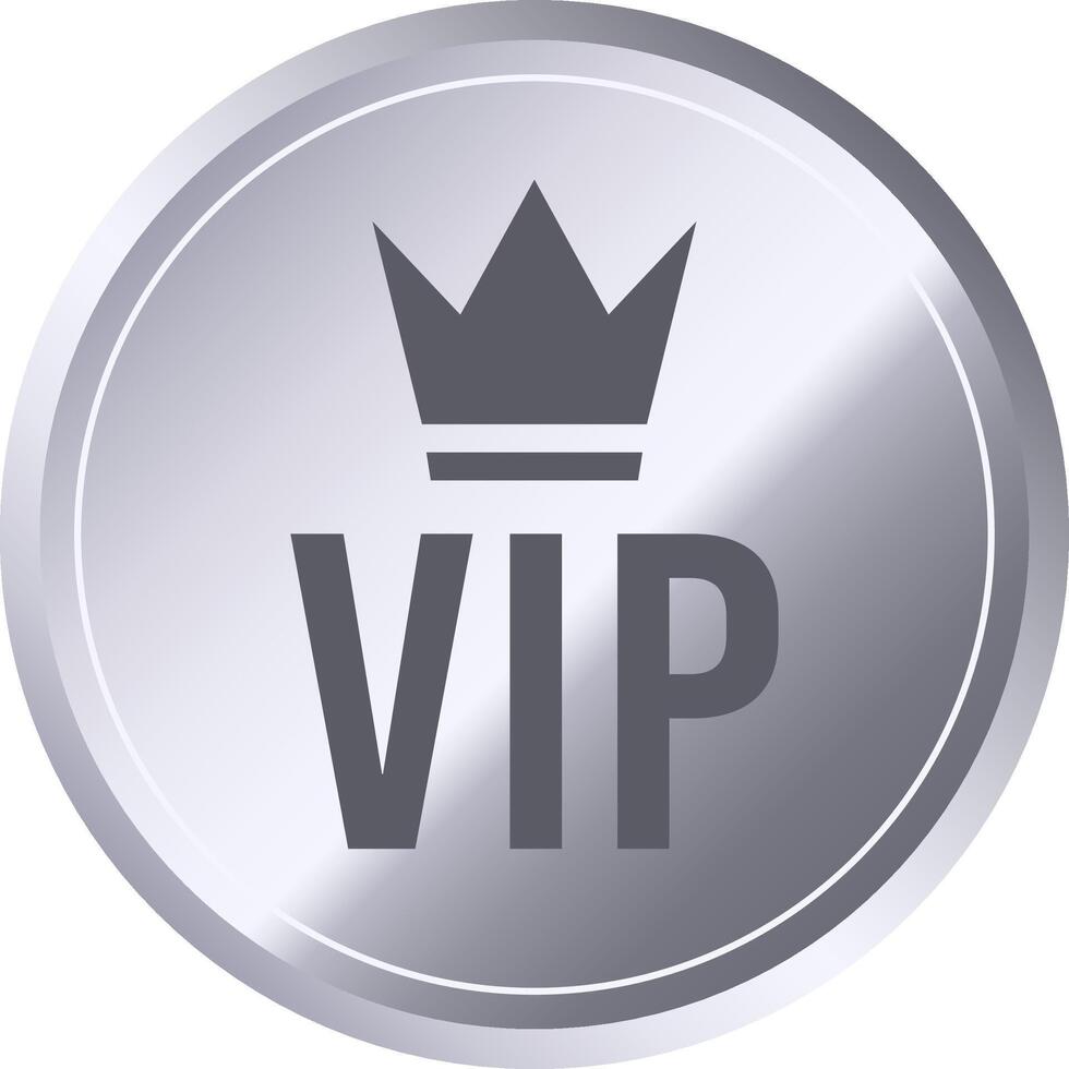 Silver VIP card featuring a crown and the word VIP, symbolizing exclusivity, privilege, and premium membership, conveys a sense of luxury and high status in any context vector