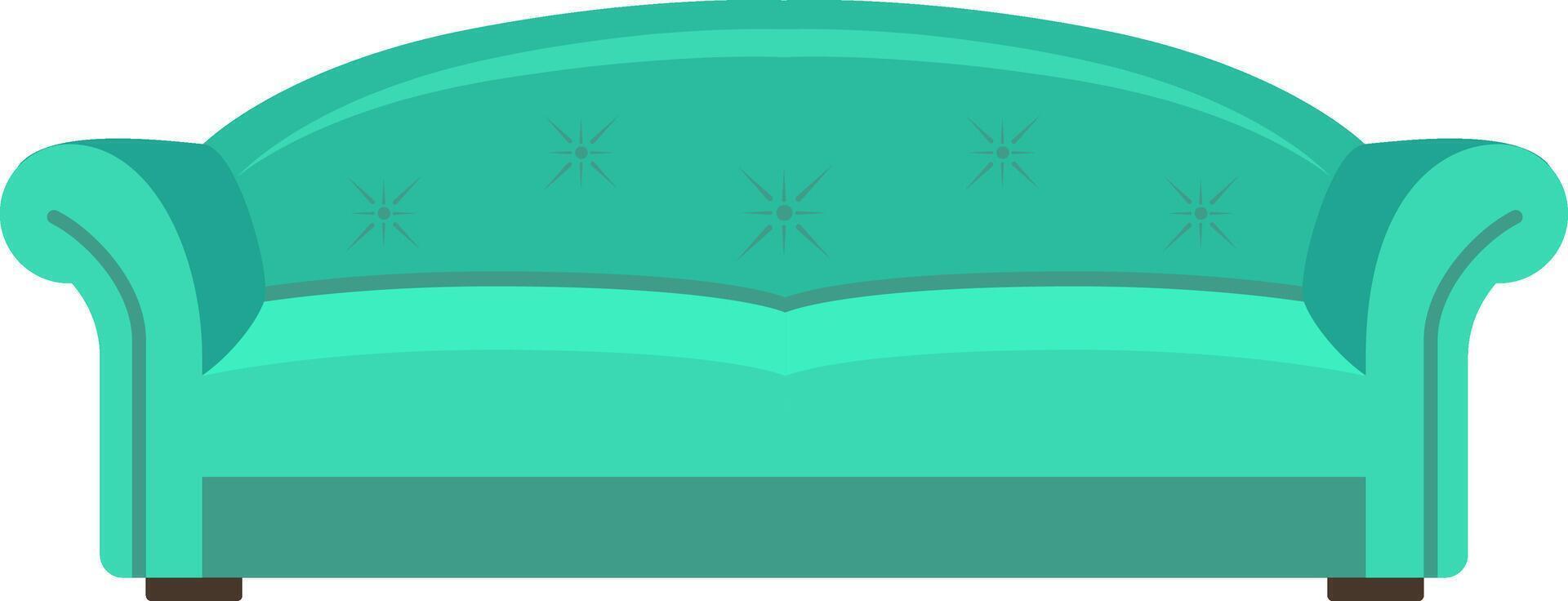 Light green sofa isolated on white background representing comfort and relaxation at home, ideal for interior design projects or furniture advertising vector