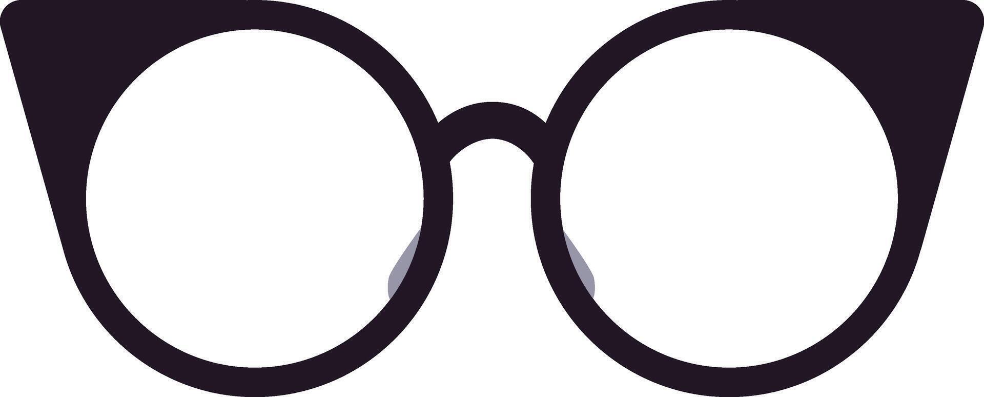 Stylish cat eye eyeglasses with a sleek black frame and transparent lenses, offering a modern and fashionable eyewear choice, presented on a clean white background vector
