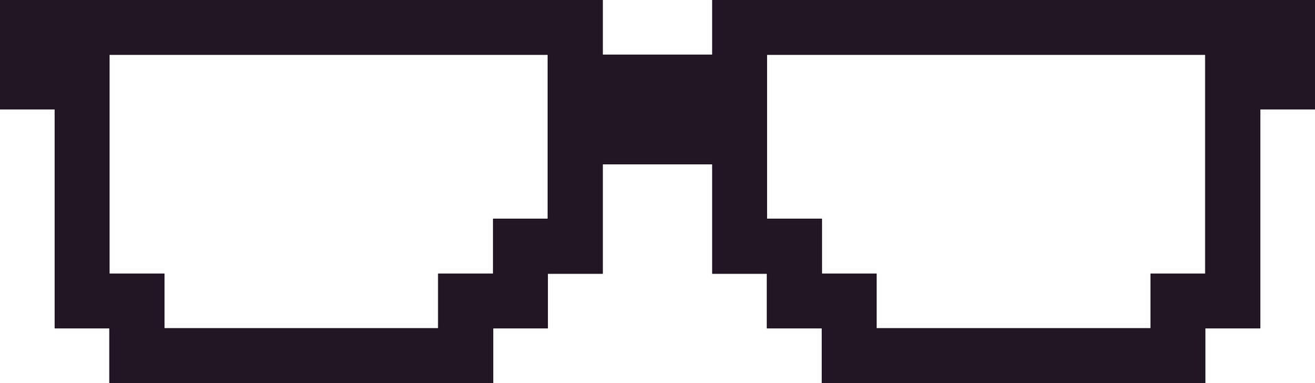 Pixel art sunglasses represent the ironic detachment from reality often associated with online communities and meme culture, conveying a sense of cool indifference vector