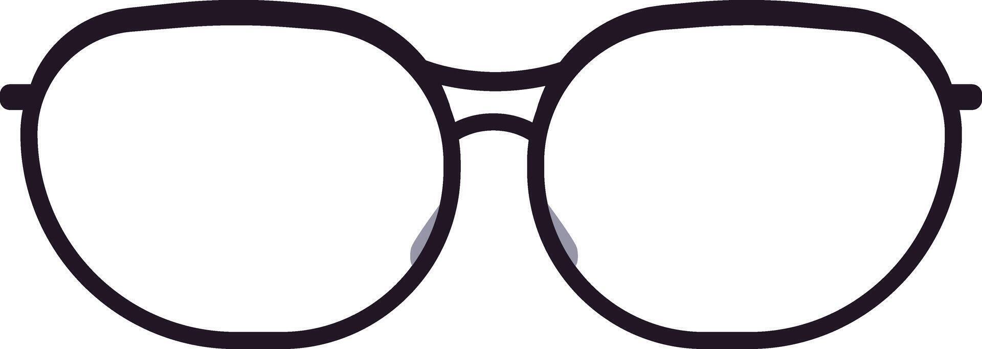 Modern eyewear design featuring a sleek black frame paired with transparent lenses, offering both clear vision and a stylish, fashionable look for any occasion vector