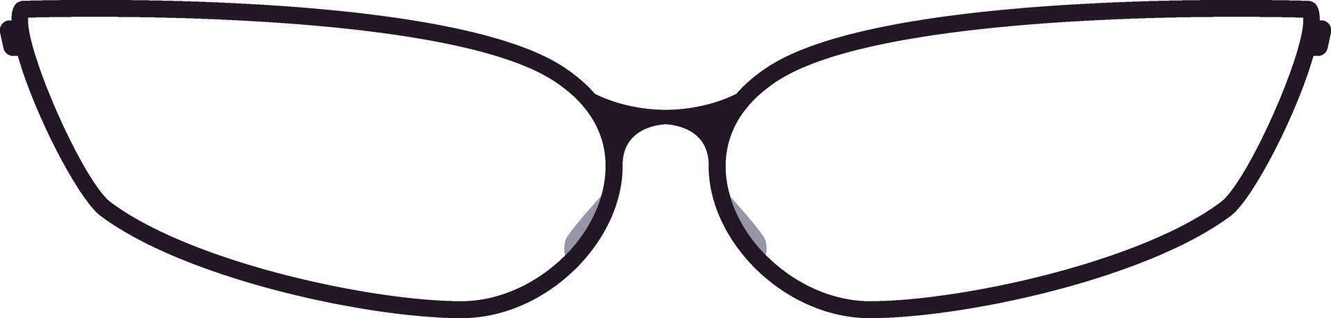 Close up view of stylish cat eye eyeglasses featuring a sleek black frame, elegantly resting on a pristine white background, highlighting modern and sophisticated eyewear design vector