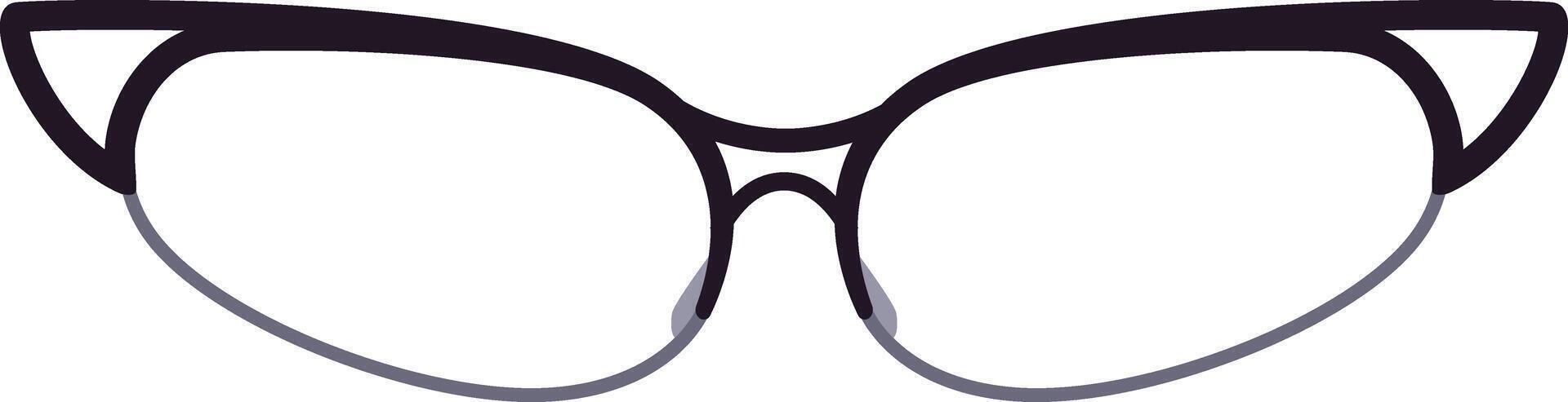 Cat eye glasses featuring thin temples and transparent lenses rest elegantly on a clean white background, embodying a stylish and retro aesthetic perfect for any fashion forward look vector