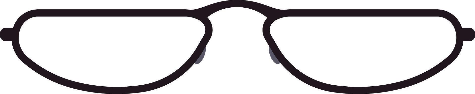 Stylish wraparound sports sunglasses are depicted in a minimalist black line drawing, emphasizing their sleek design and protective curvature vector