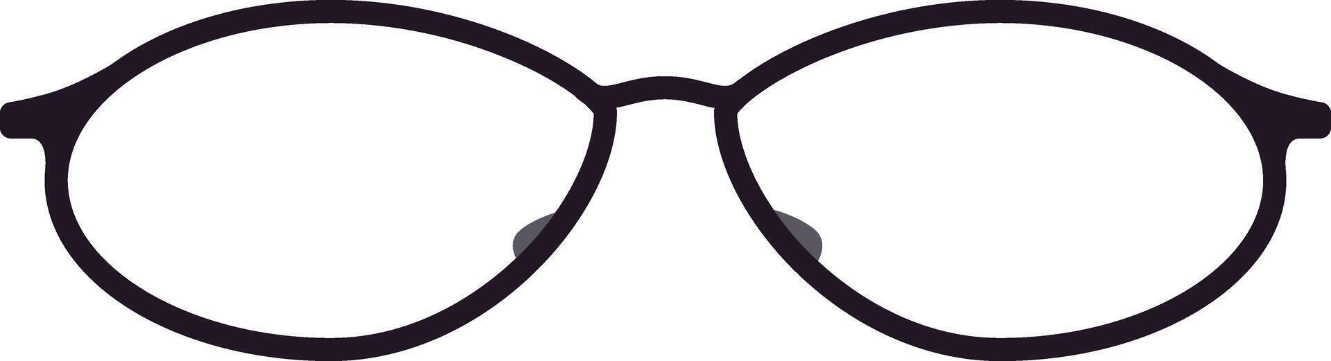 Oval eyeglasses frame combining modern design with classic elegance, offering vision correction for myopia and serving as a stylish accessory for professionals and students vector