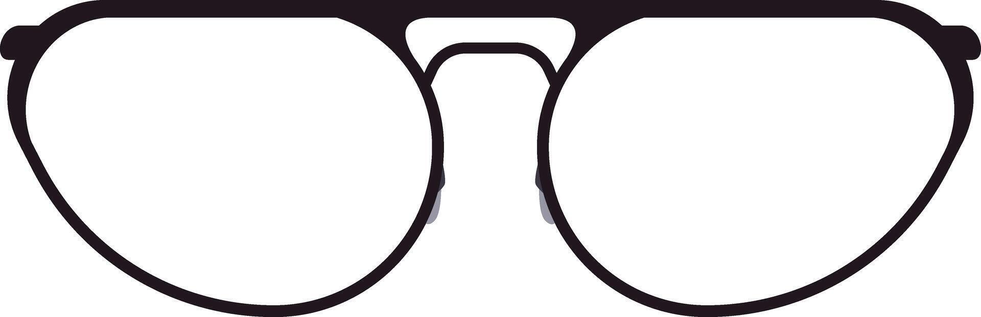 Close up view of a pair of modern eyeglasses with a thin black frame and clear lenses, resting on a white background, showcasing a minimalist and fashionable eyewear design vector