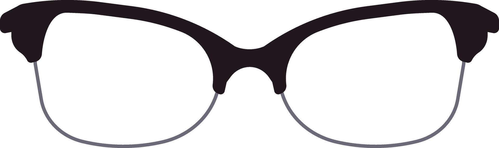Cat eye glasses with black frame and transparent lenses represent a timeless fashion accessory, combining retro elegance with modern style for a sophisticated and chic look vector