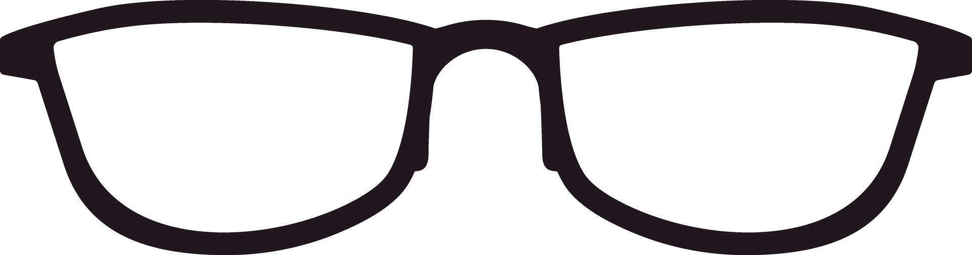 Stylish black glasses icon symbolizing vision, intelligence, and style, perfect for representing concepts related to eyesight, knowledge, and fashion vector