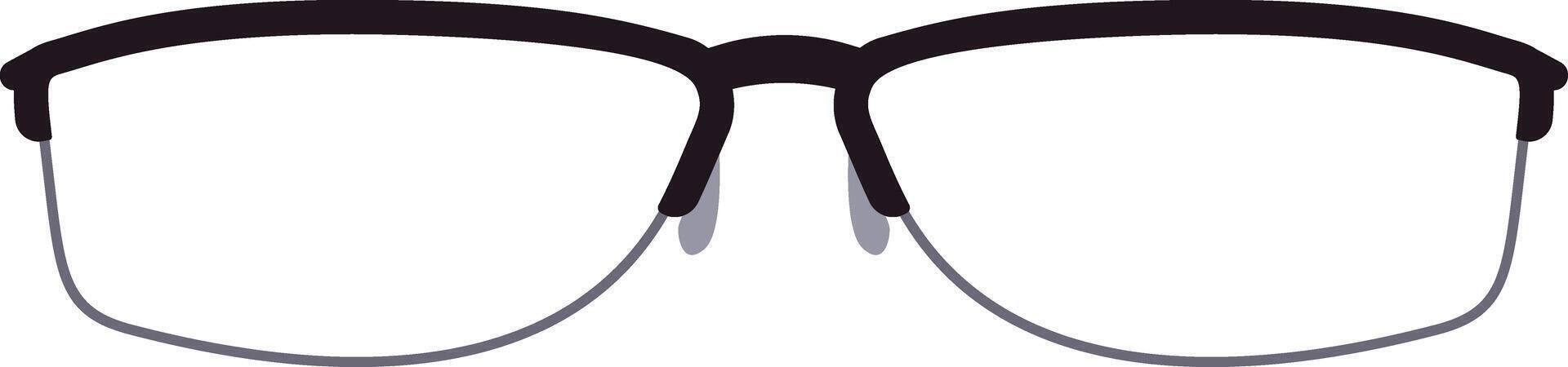 Stylish eyeglasses with black rims and clear lenses represent vision correction, fashion, and personal style, enhancing one's appearance and improving eyesight vector