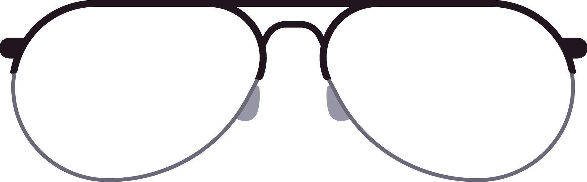 Stylish aviator sunglasses featuring clear lenses and a sleek black frame, providing a classic and timeless look, perfect for accessorizing any outfit vector