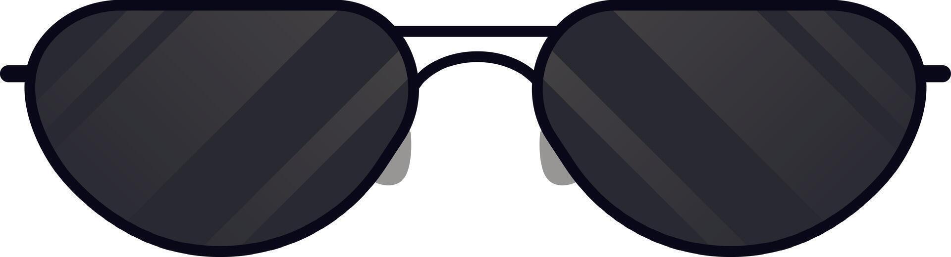 Aviator sunglasses featuring dark lenses and a sleek thin frame provide stylish protection from bright sunlight, embodying a classic and timeless fashion statement for any outdoor adventure vector