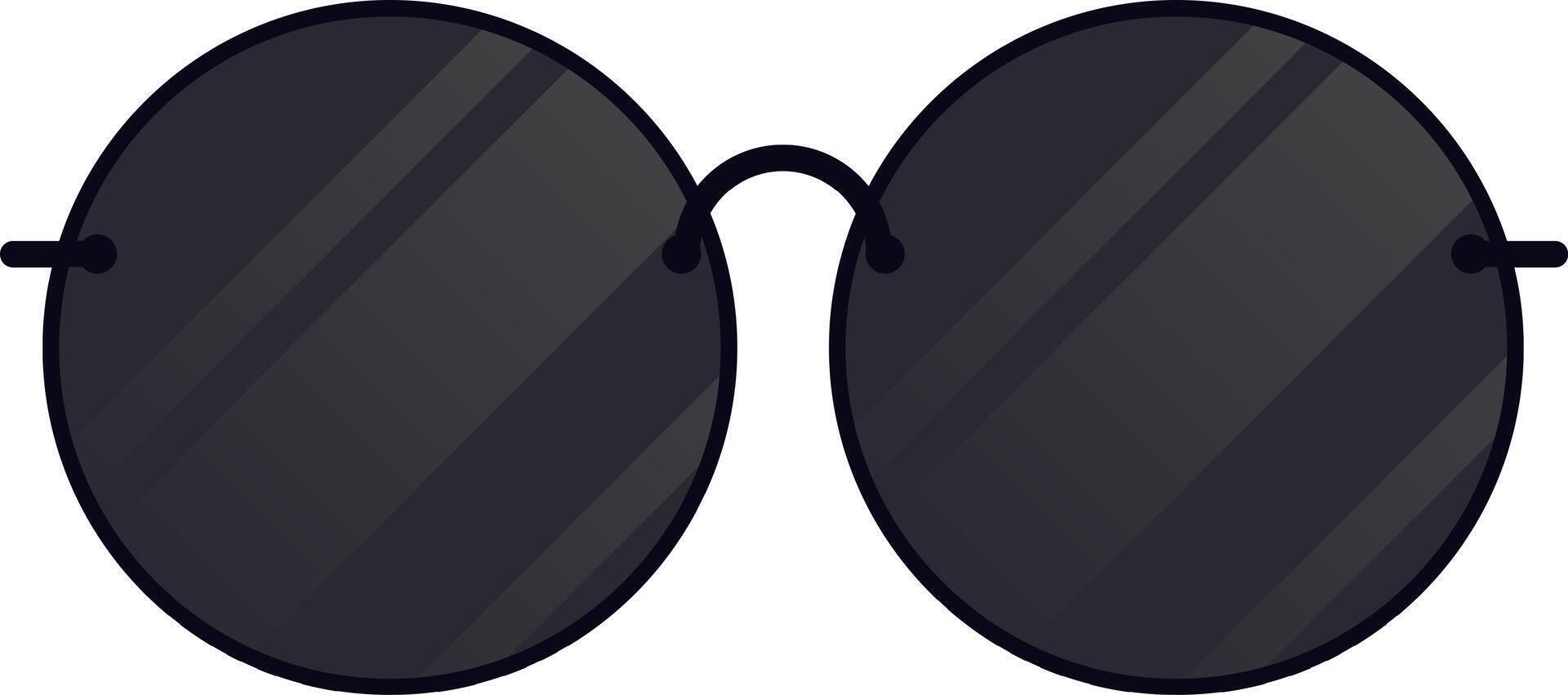 Stylish round sunglasses featuring sleek dark lenses and a thin frame, enhancing any outfit with a trendy touch of coolness and elegance for summer adventures or casual outings vector