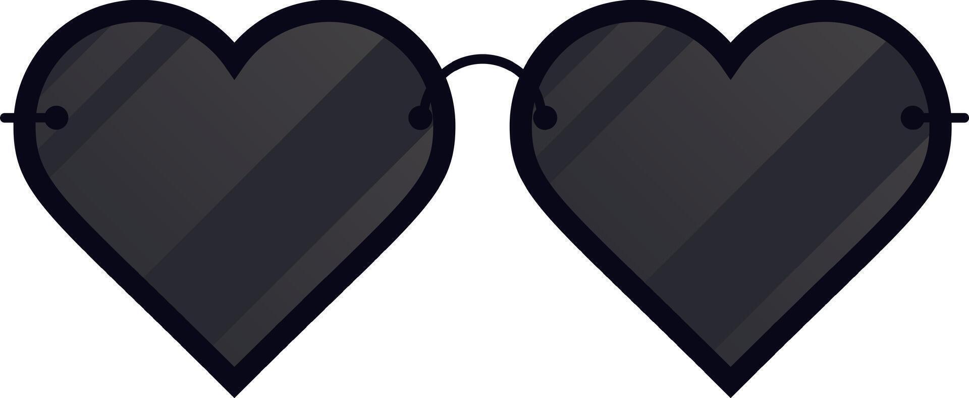 Stylish heart shaped sunglasses represent love, fashion, and a unique personal touch, adding a playful and romantic element to any look, perfect for expressing affection and enhancing style vector