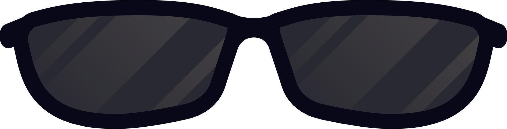Stylish black sunglasses shielding eyes from bright sun, ideal for outdoor activities and summer vacations, ensuring eye protection and comfort vector
