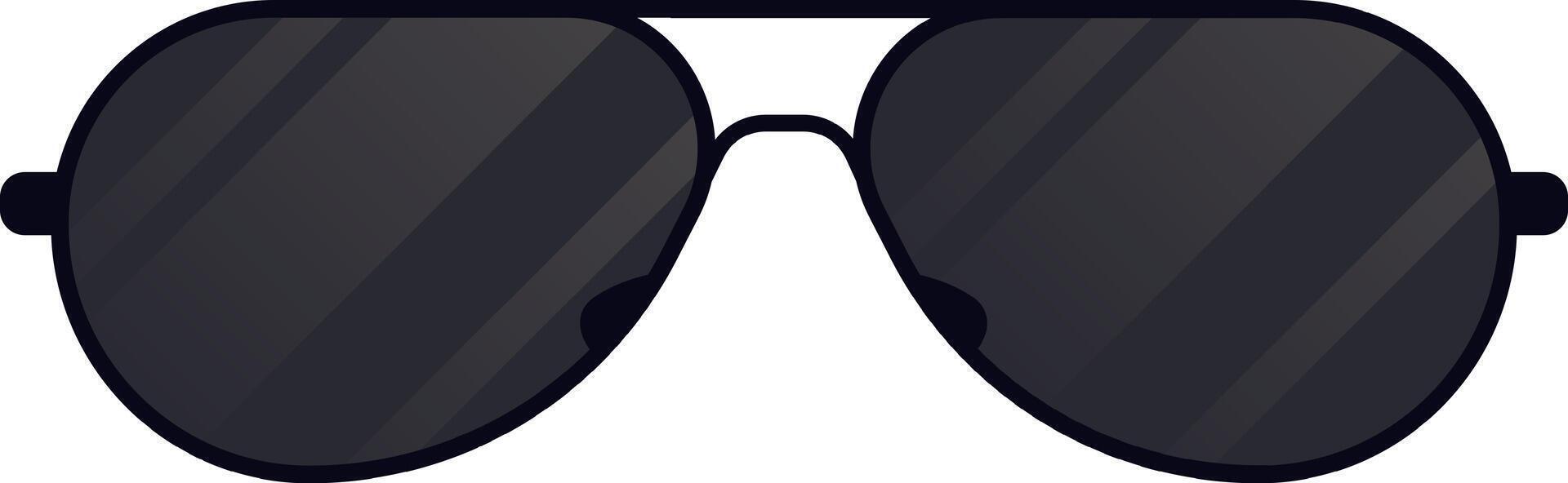 Stylish aviator sunglasses featuring dark lenses that reflect light, offering a chic and fashionable accessory perfect for sunny days and summertime adventures vector