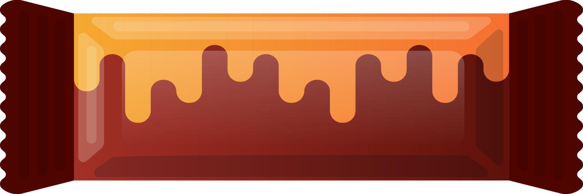 Flowing caramel topping creating a sweet and tempting visual on a chocolate bar, perfect for showcasing confectionery products or promoting sweet treats vector