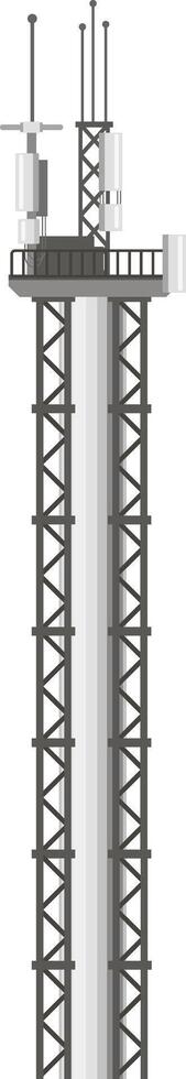 Telecommunication tower infrastructure is dominating the skyline, broadcasting signals and connecting the world through its network of antennas and advanced technology vector