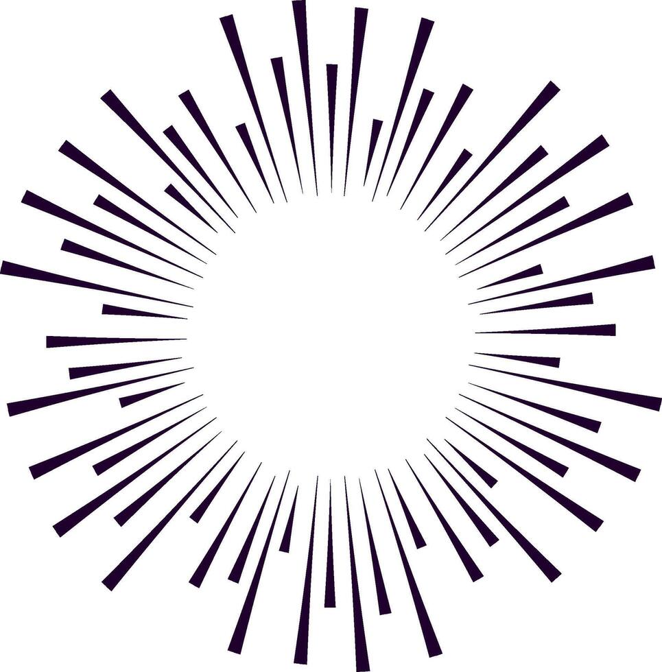Radial lines radiating outward create a captivating circular halftone effect, expanding from the center and forming a dynamic, visually striking pattern that draws attention vector