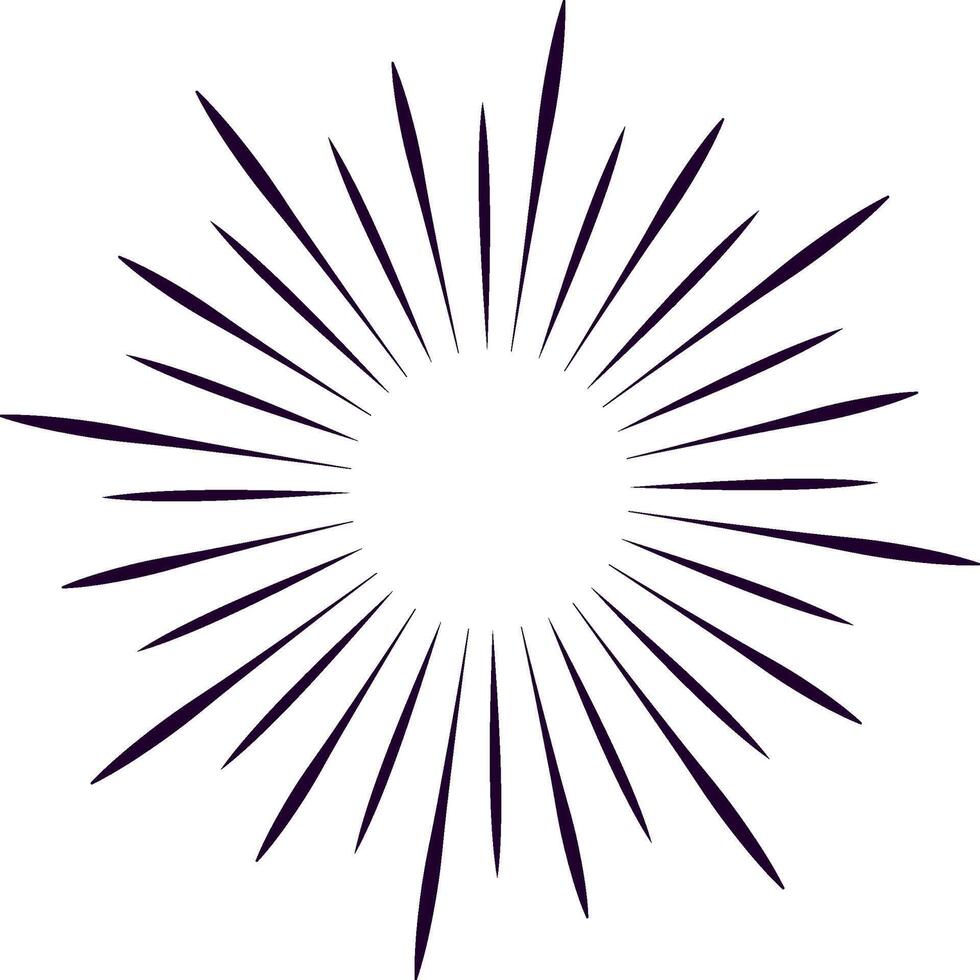 Concentrated lines radiating from the center create a striking sunburst or starburst effect, perfect for enhancing vintage or retro designs with dynamic energy and style vector