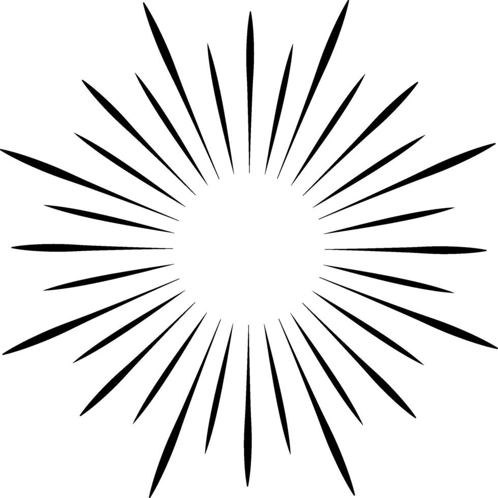Concentrated black thin lines are radiating from the center creating a hypnotic circular pattern on a white background, perfect for graphic design projects vector