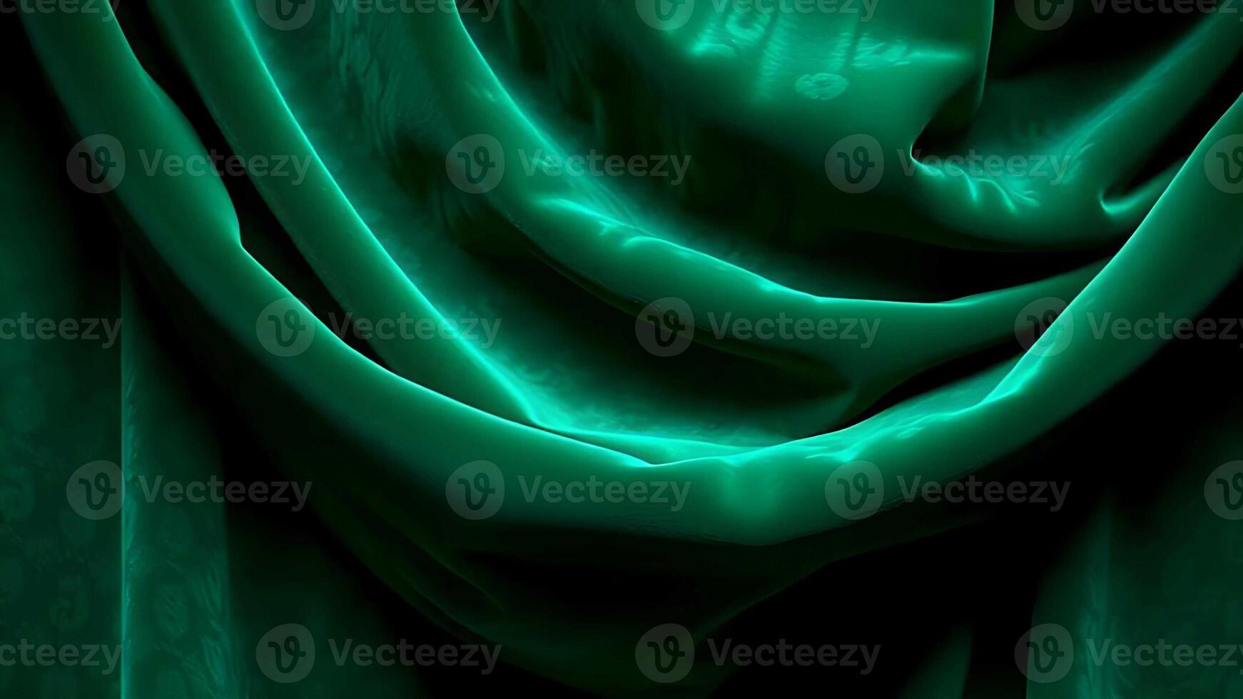 a close up of a green silk fabric photo