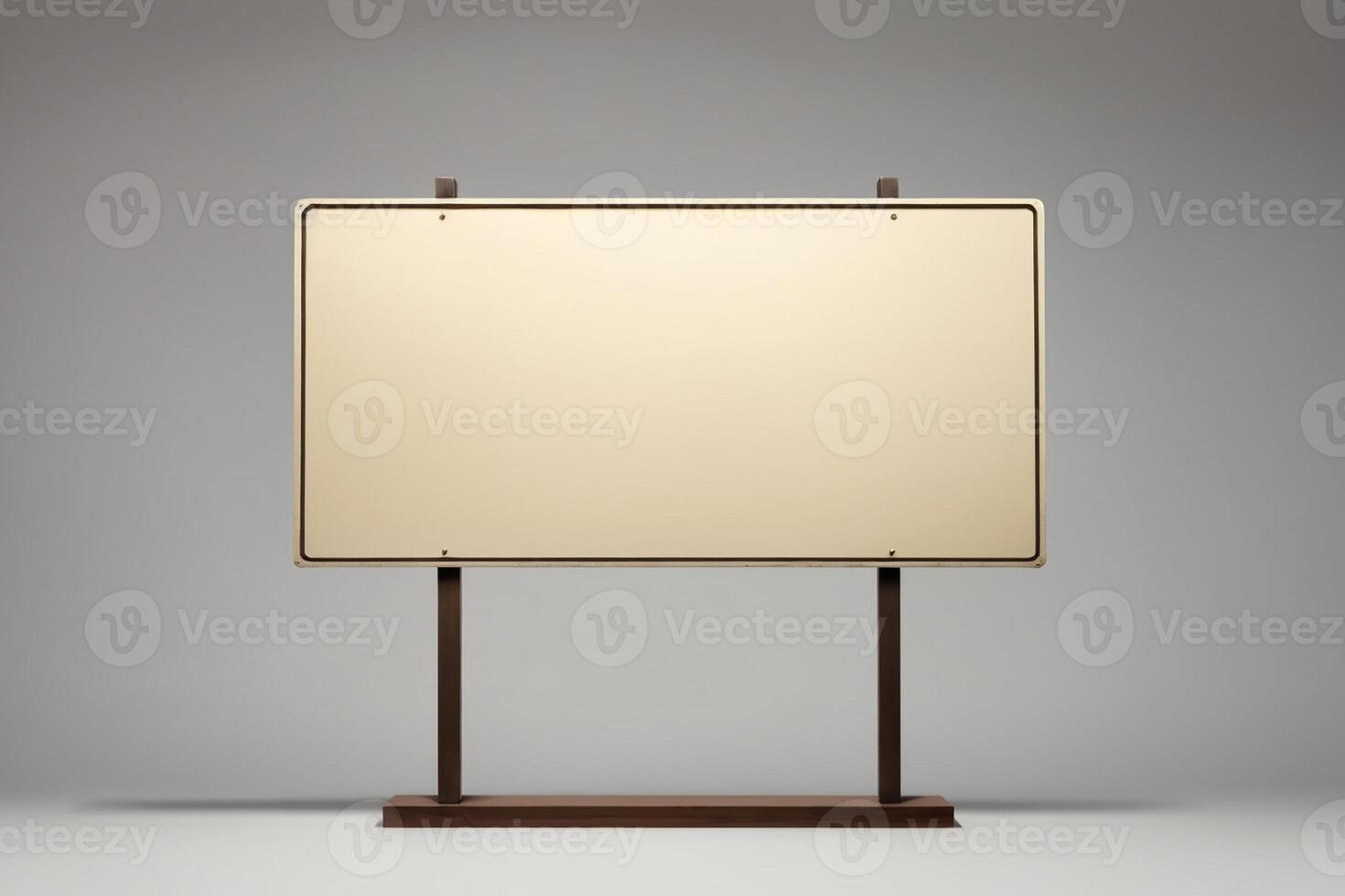 A white board on a stand with a wooden base photo