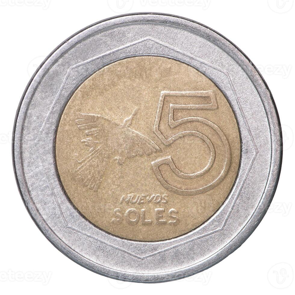 5 soles coin of mexico, mexico, mexico, mex photo