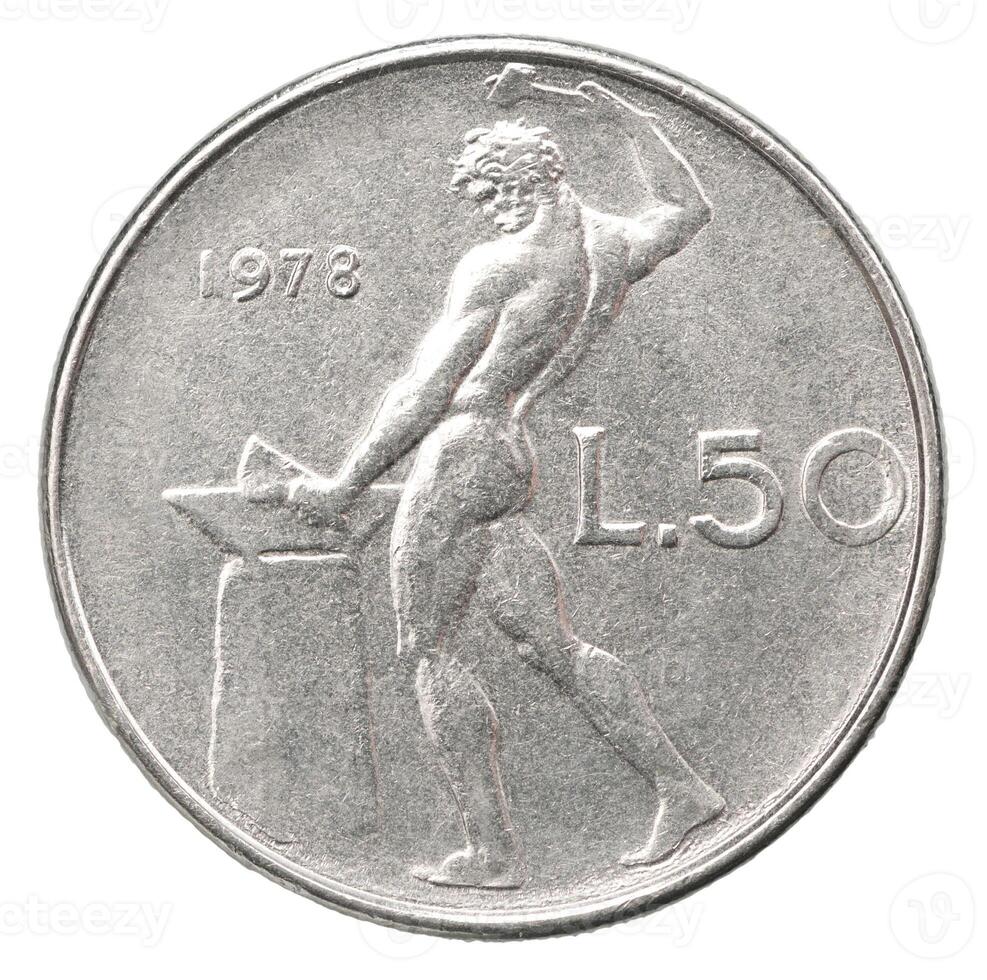A coin with a man working on a machine photo