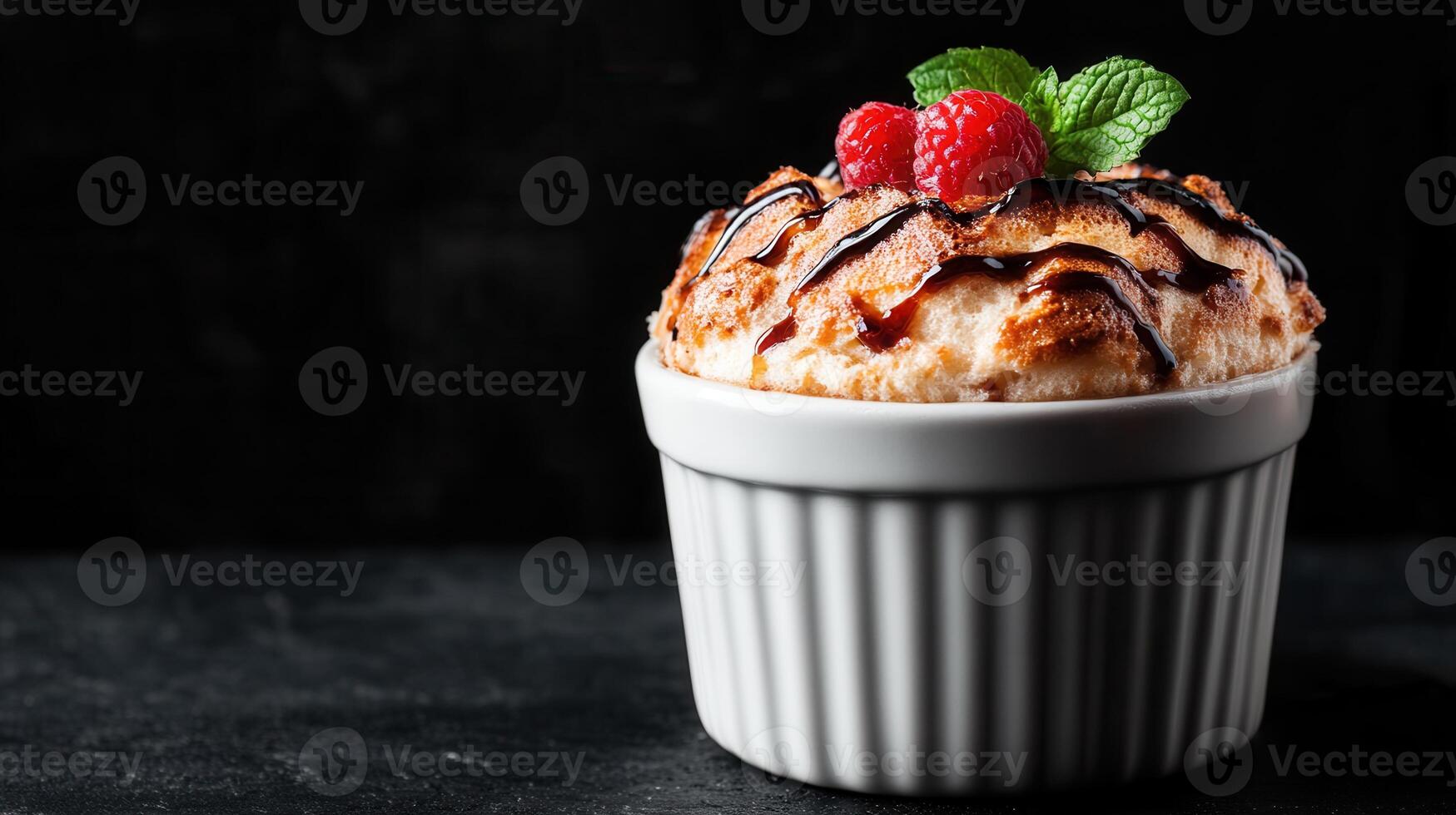 Exquisite dessert arranged in a pristine white bowl highlighting its colorful layers and textures for visual appeal photo