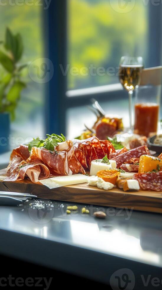A beautifully set table featuring a plate of delicious food creating an inviting atmosphere for dining and social gathering photo