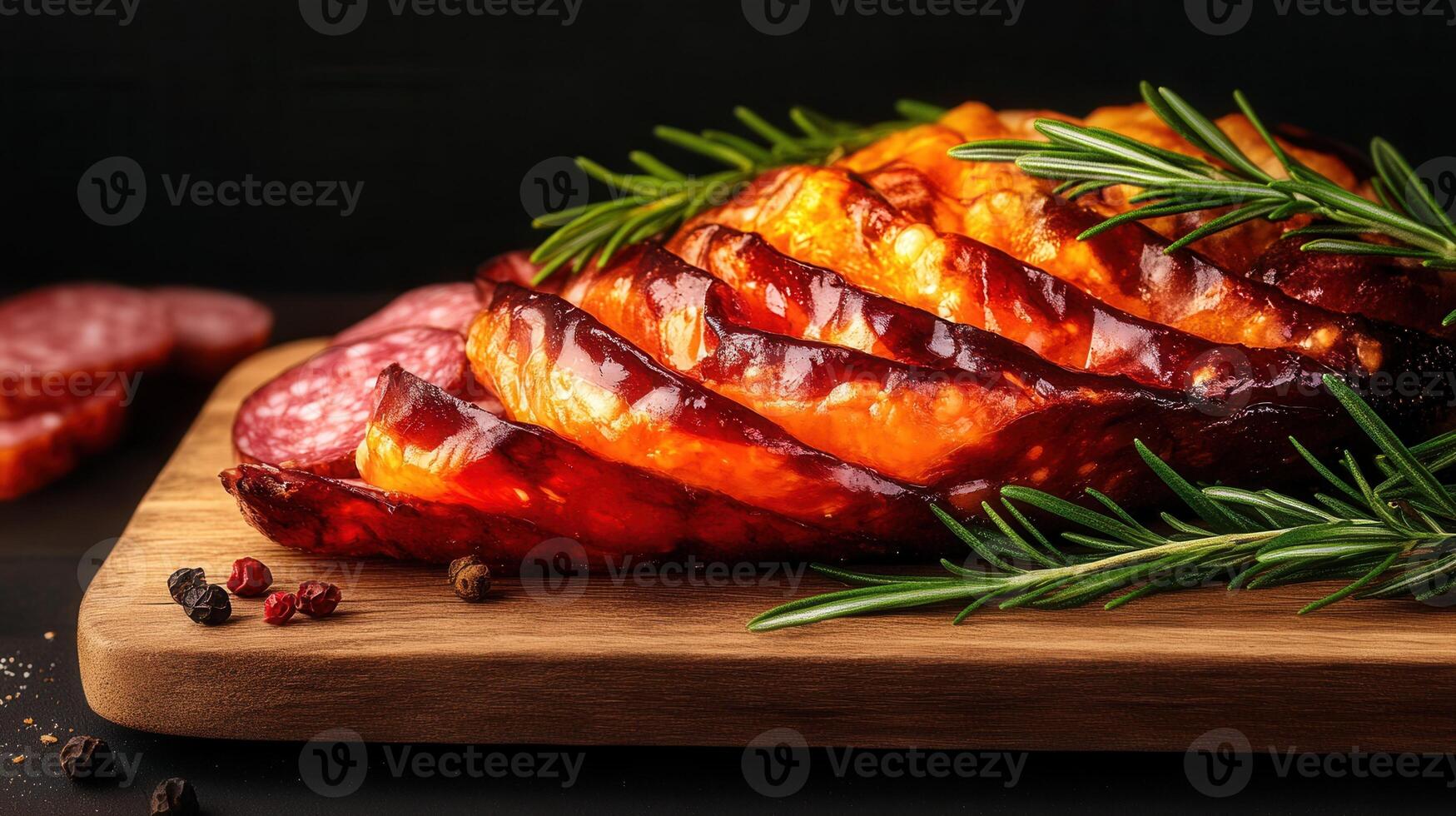A flavorful meat dish served on a wooden cutting board highlighting the deliciousness and art of culinary preparation photo