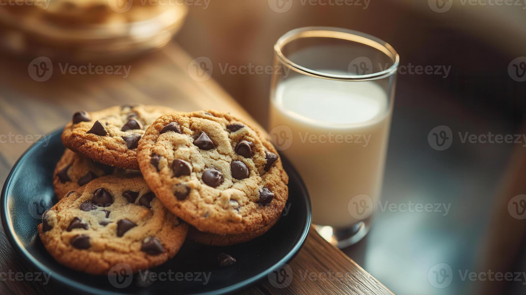 A plate of assorted cookies accompanied by a refreshing glass of milk for a perfectly satisfying snack experience photo