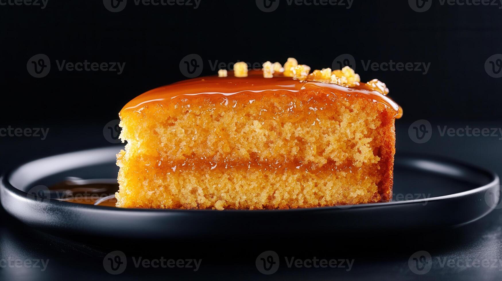 Delicious slice of chocolate cake on elegant plate surrounded by decorative elements and soft natural lighting photo