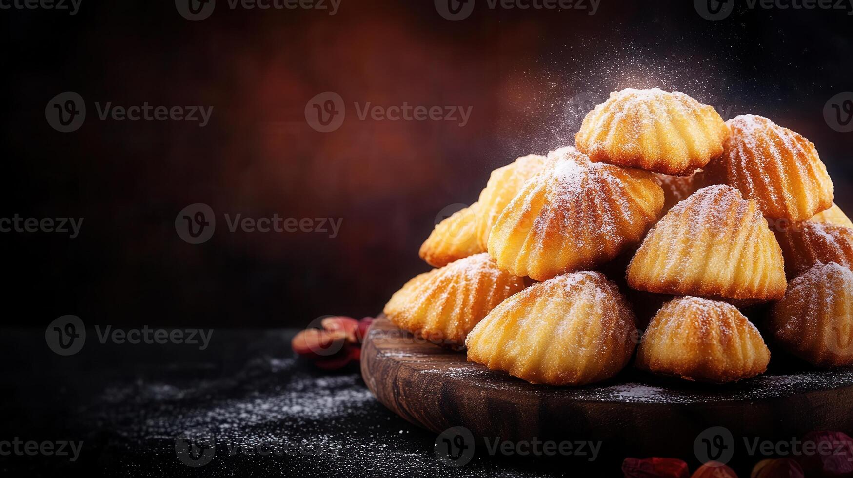 A generous pile of assorted pastries displayed on a table inviting everyone to enjoy their sweetness and flavors photo