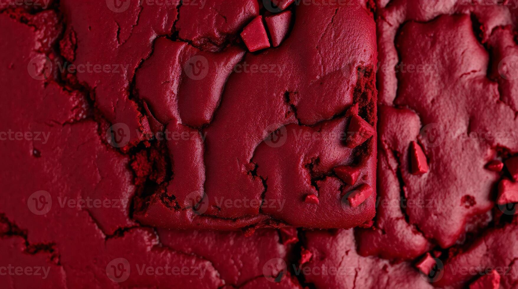 A close up of a red paint with a crack photo