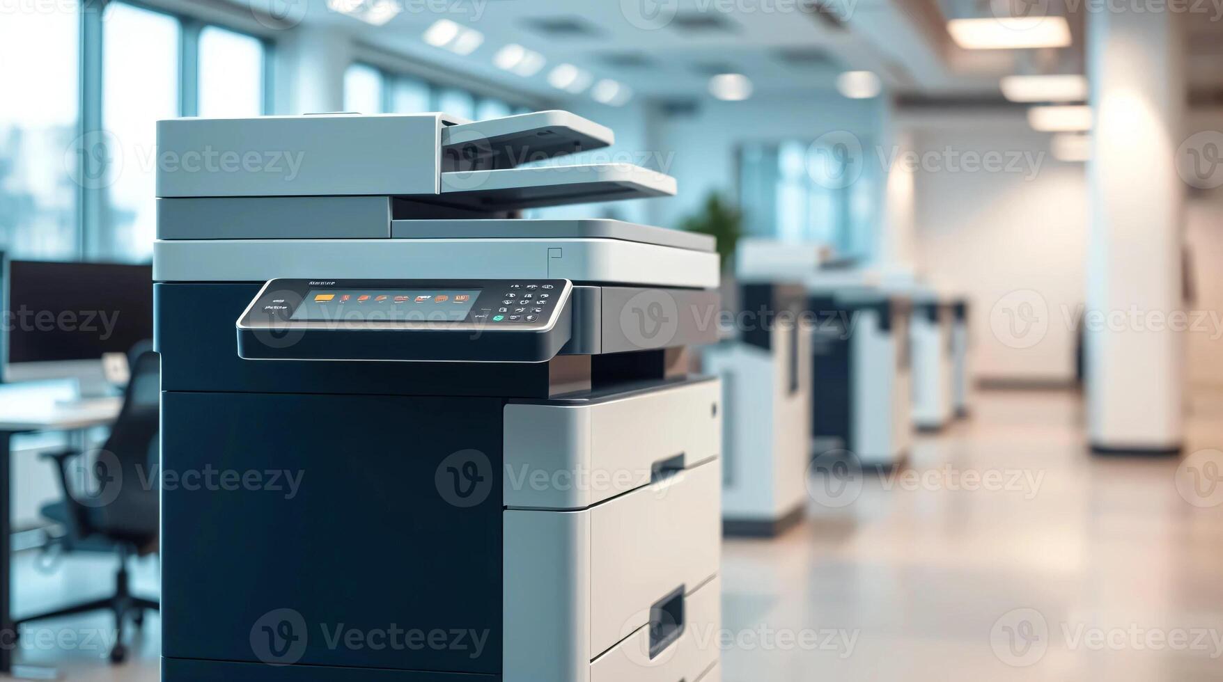 A large office printer is sitting in a room photo