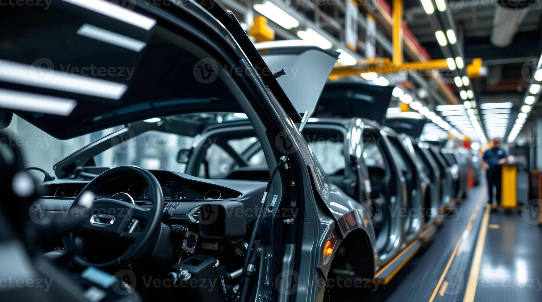 Automotive industry, car assembly line, car production, car manufacturing, car assembly line, photo