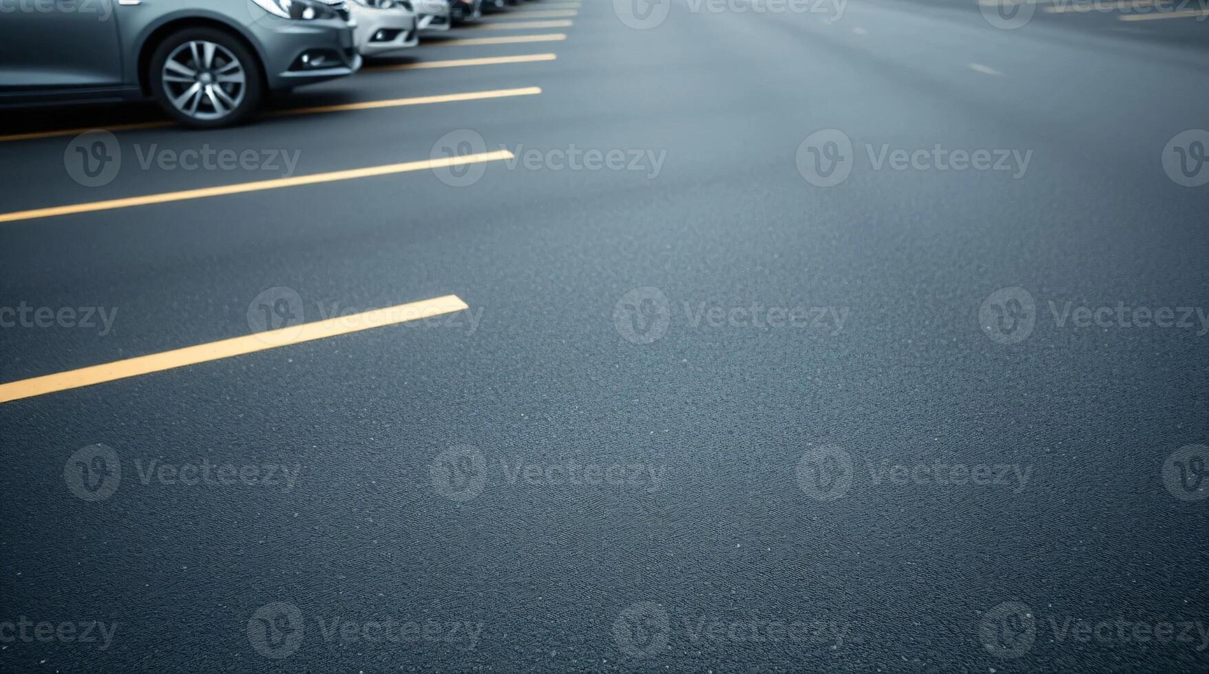 A row of cars parked in a parking lot photo