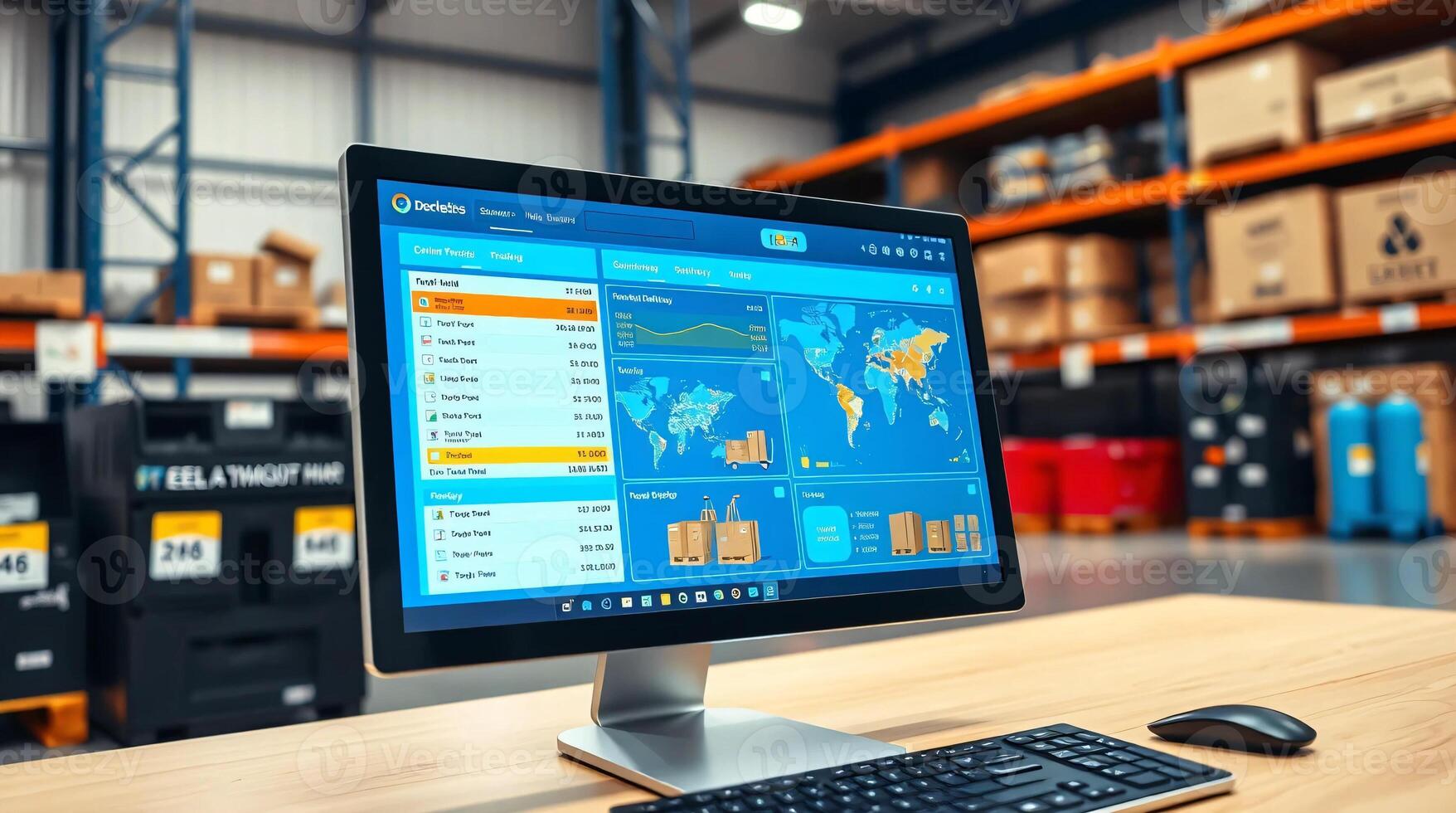 A computer monitor with a dashboard on it photo