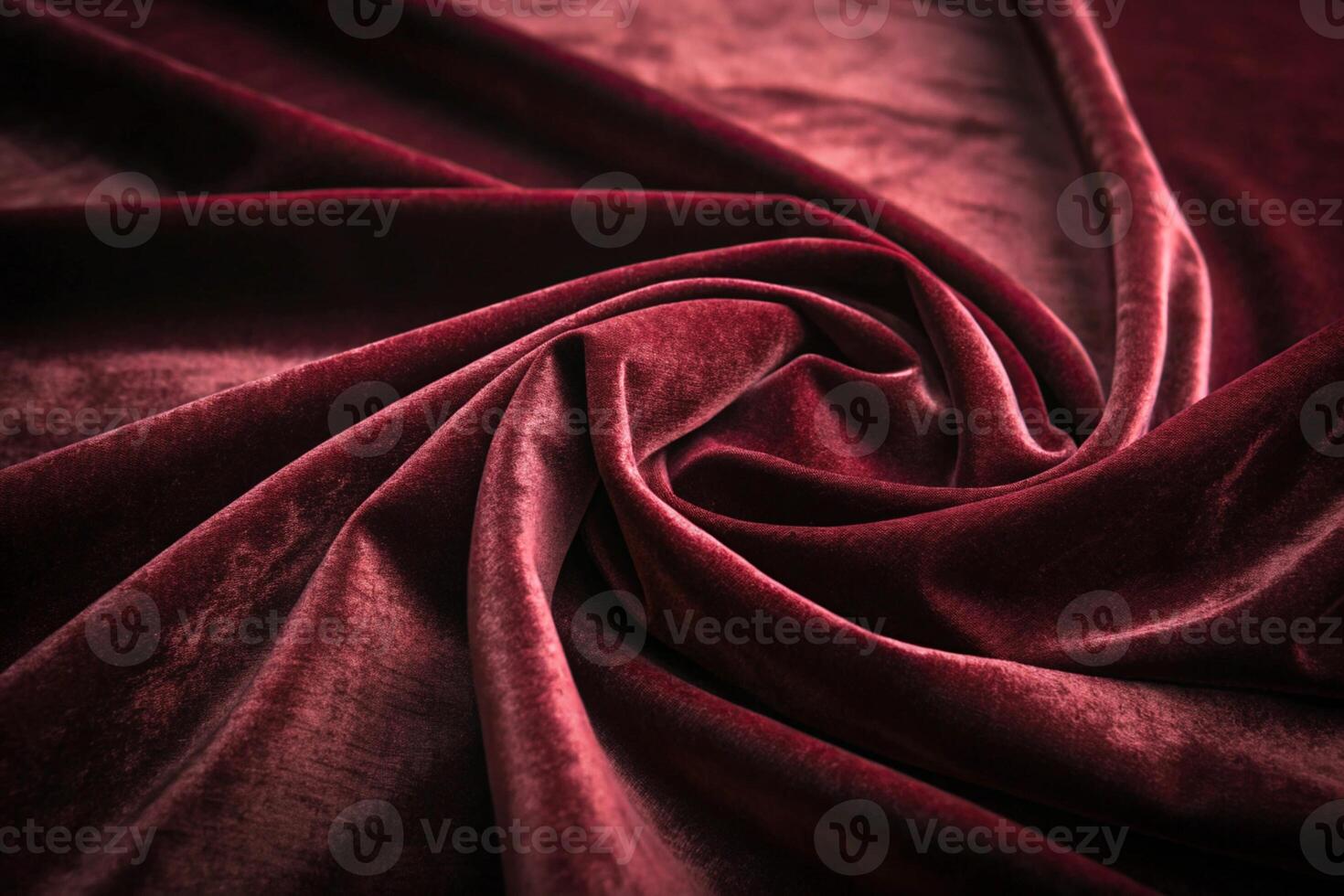 Luxurious deep red velvet fabric with rich texture and smooth folds, perfect for a rich background or elegant design photo