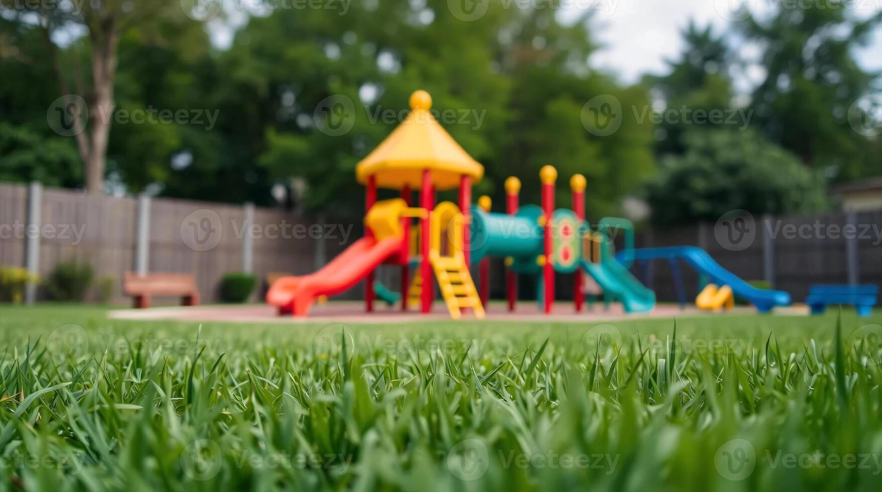 A playground with a colorful slide and slide photo