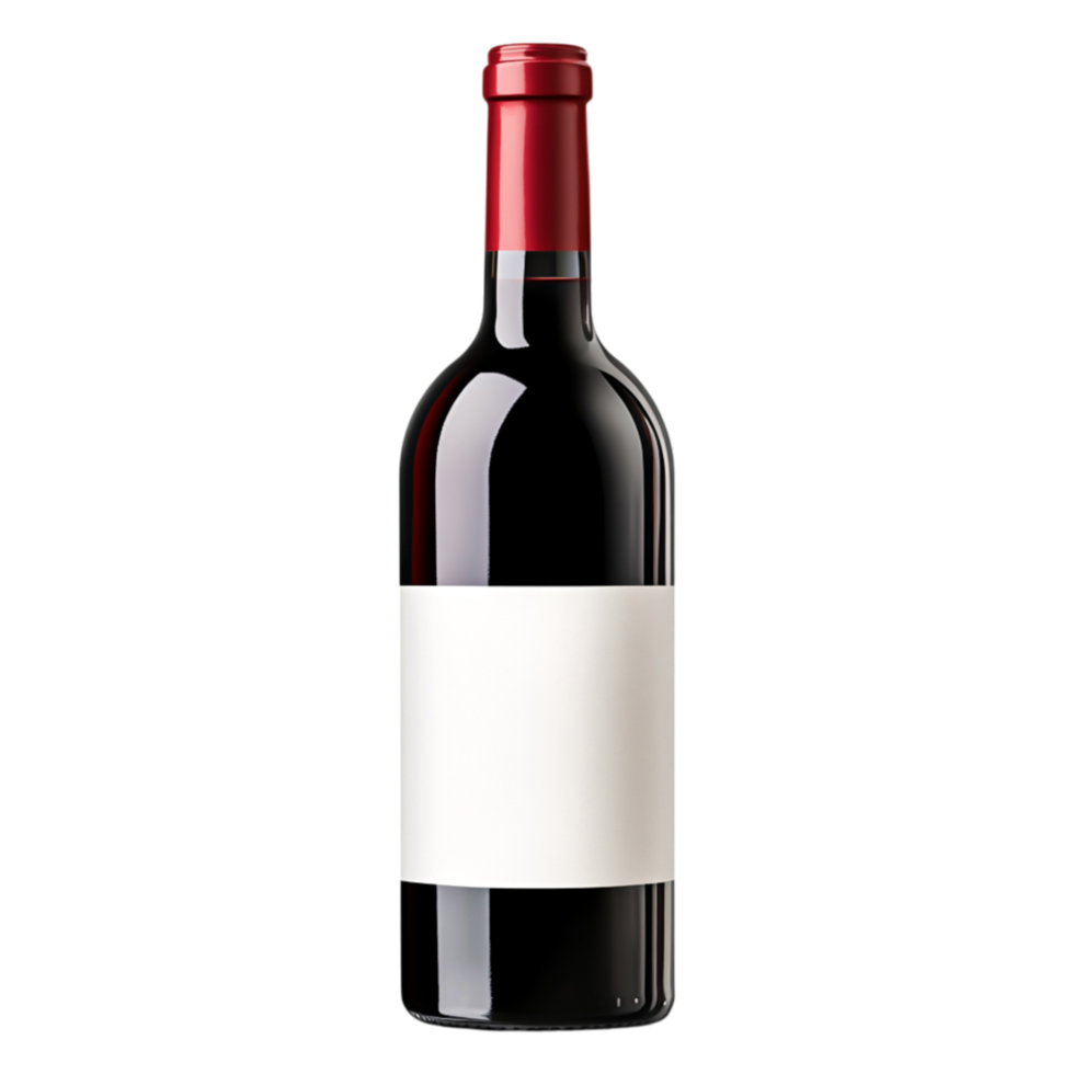 Elegant Wine Bottle with Blank Label for Customizatind Branding png