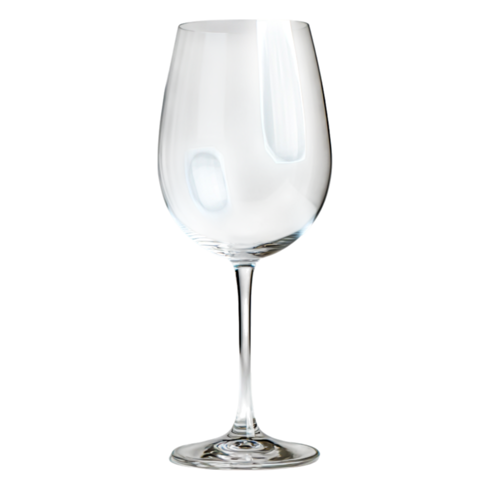 Empty elegant wine glass reflective surface with soft lighting png