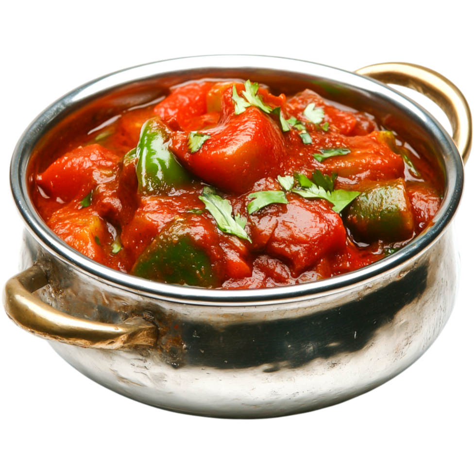 Vibrant Vegetable Curry with Fresh Herbs in Traditional Serving Dish png